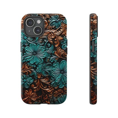 Faux Tooled Floral Tough Case