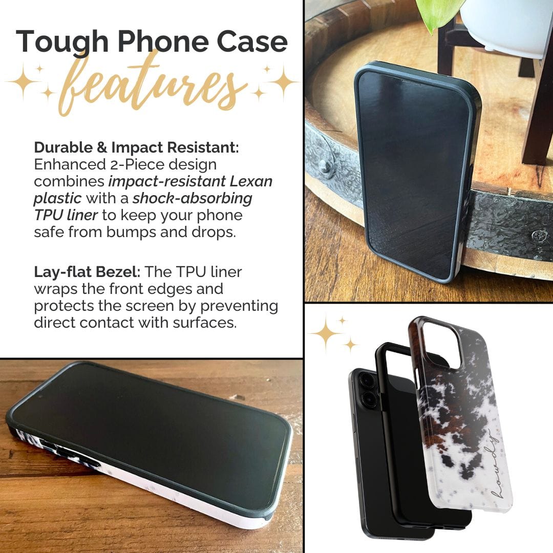 Black Wooden Cowhide Phone Case