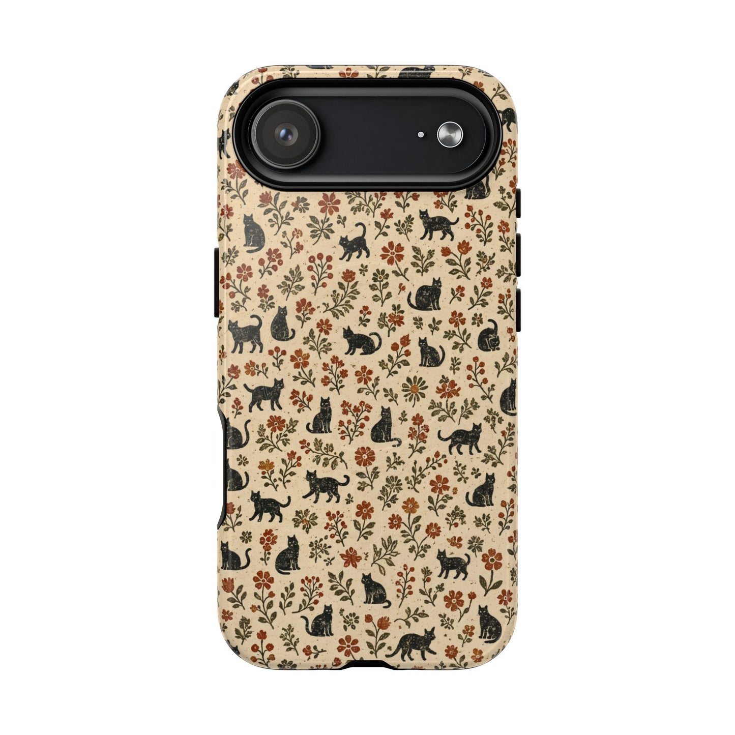 Black Cat Floral Magnetic Case