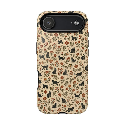 Black Cat Floral Magnetic Case