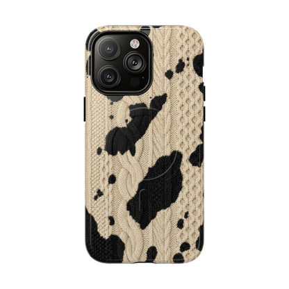 Cable Knit Cowhide Magnetic Case