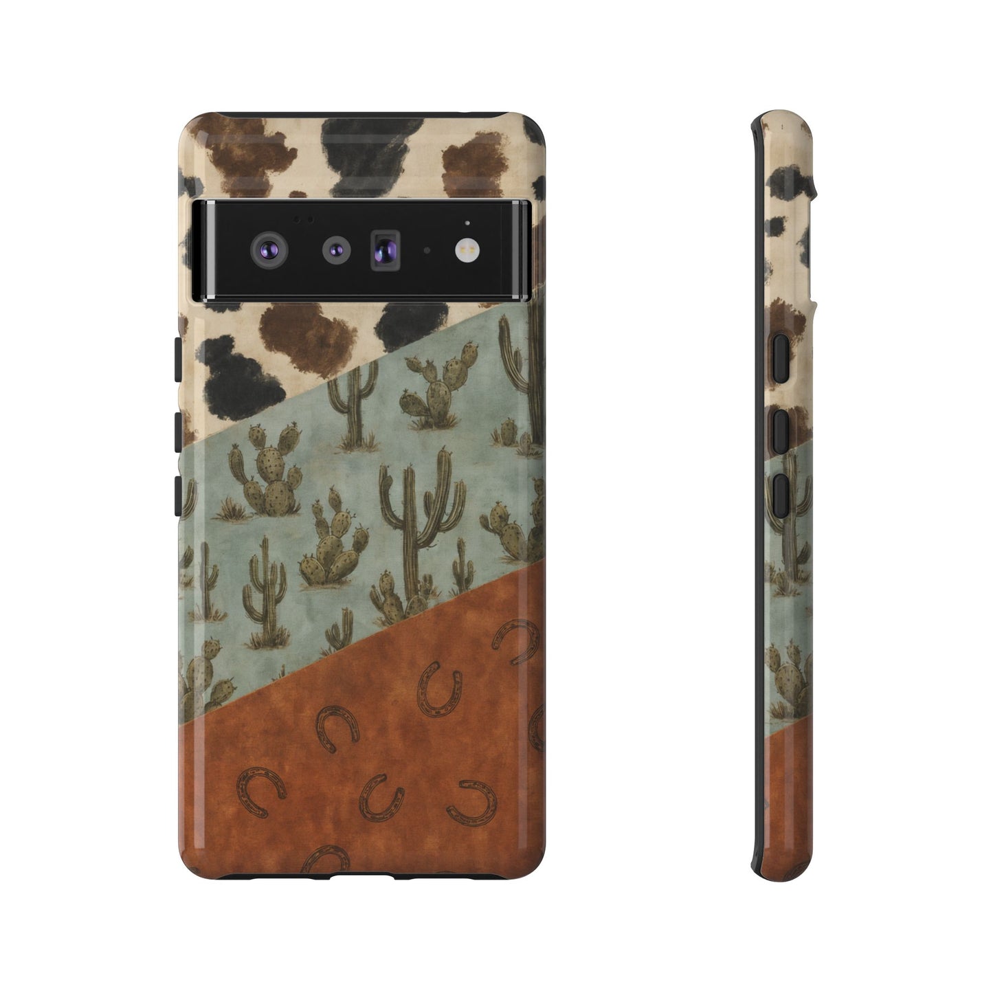 Cowhide Turquoise Cactus Tough Case