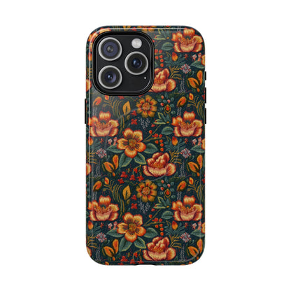 Embroidered Flowers Magnetic Case