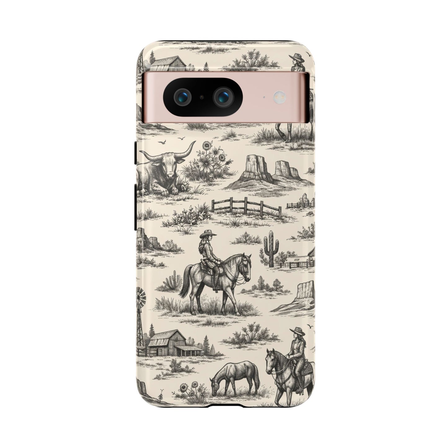 Western Toile Black Tough Case