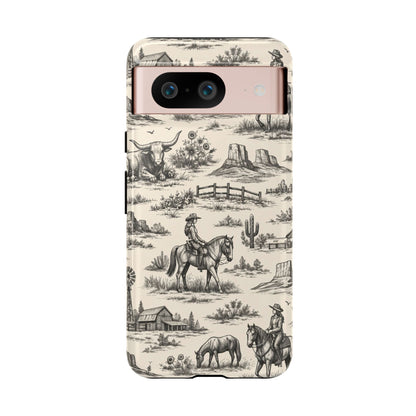 Western Toile Black Tough Case