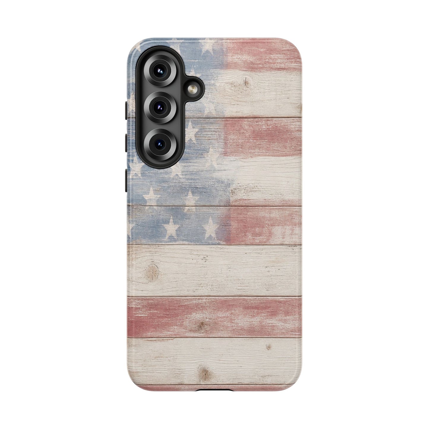 White Wood Flag Tough Case