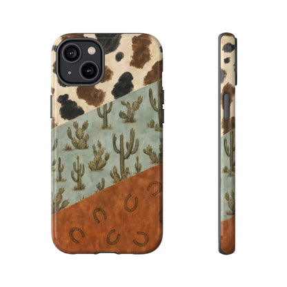 Cowhide Turquoise Cactus Tough Case