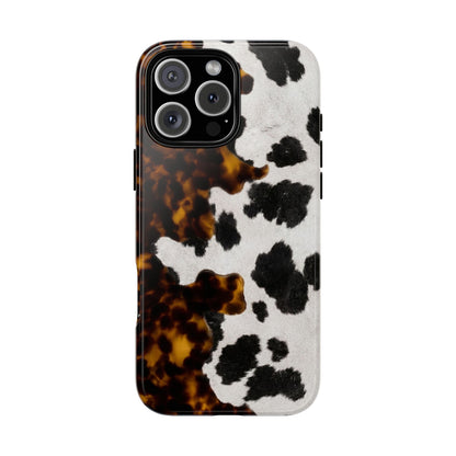 Tortoiseshell + Cowhide Tough Case