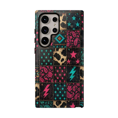 Neon Cowhide Patchwork Tough Case