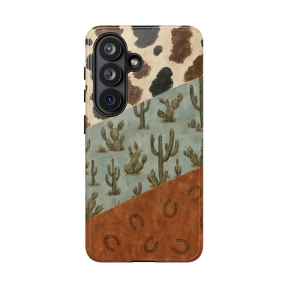 Cowhide Turquoise Cactus Tough Case