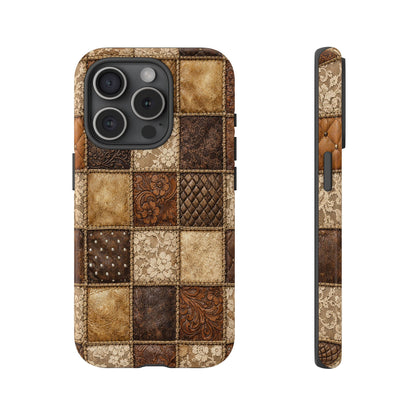 Leather Lace Patchwork Tough Case