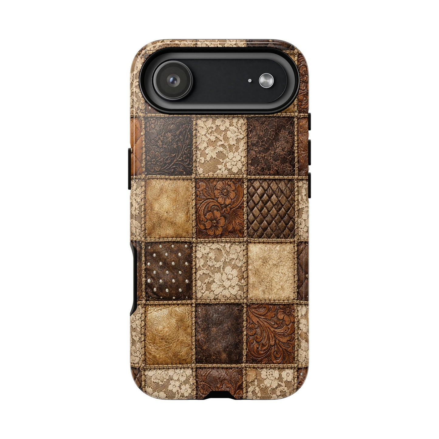 Leather Lace Patchwork Tough Case