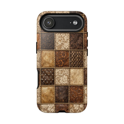 Leather Lace Patchwork Tough Case