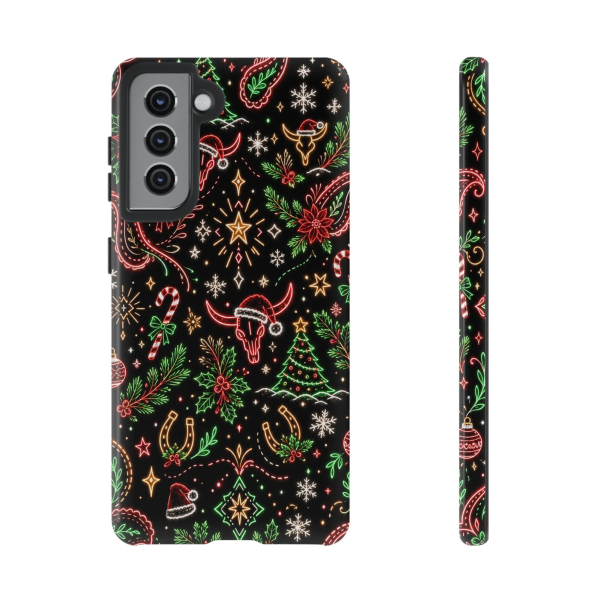 Neon Christmas Skulls Tough Case