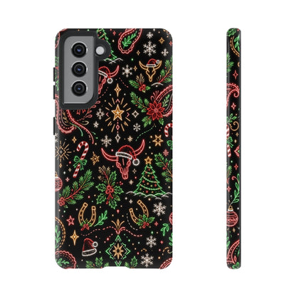 Neon Christmas Skulls Tough Case