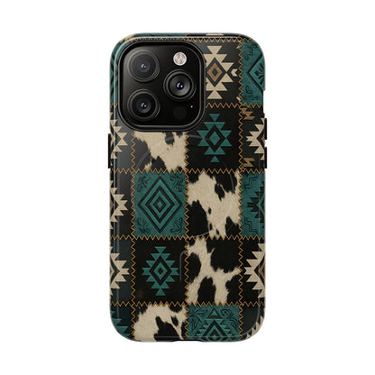Turquiose Aztec Patchwork Magnetic Case