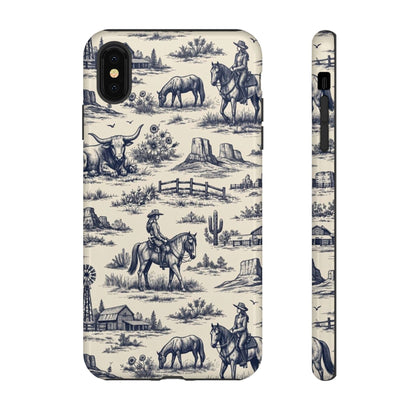 Western Toile Navy Tough Case