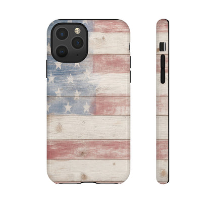 White Wood Flag Tough Case