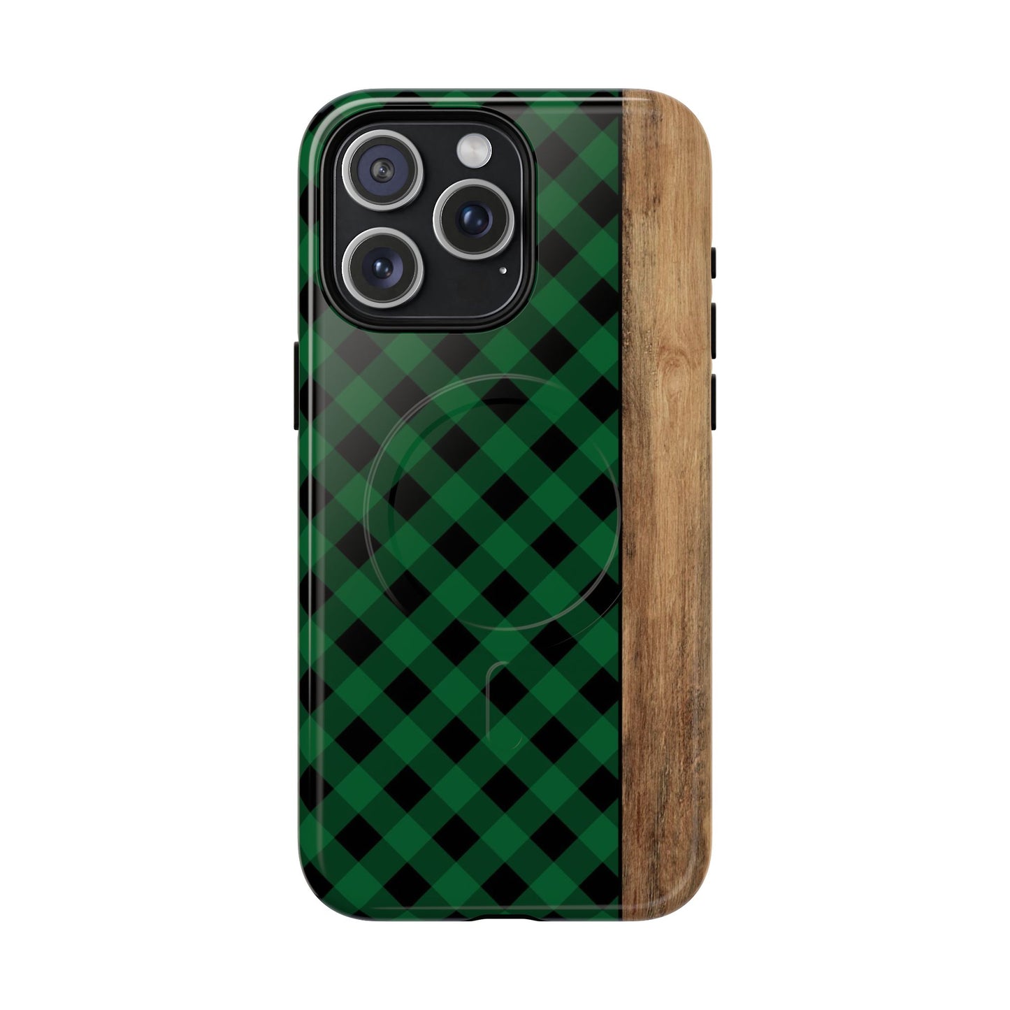 Green Plaid Magnetic Case