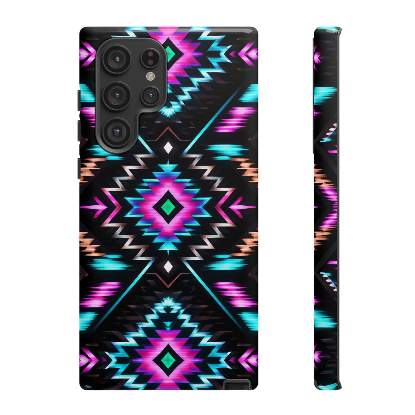 Black Neon Aztec Rug Tough Case