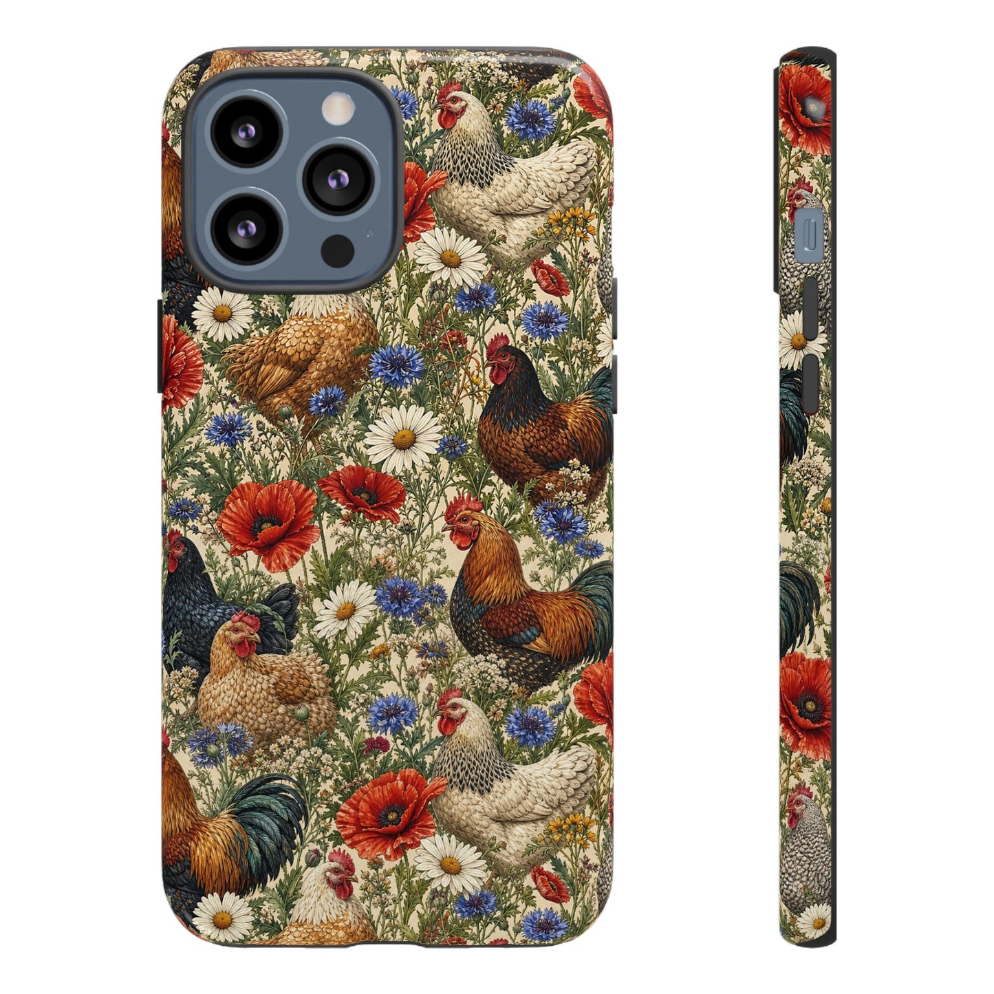 Patriotic Floral Chickens Tough Case