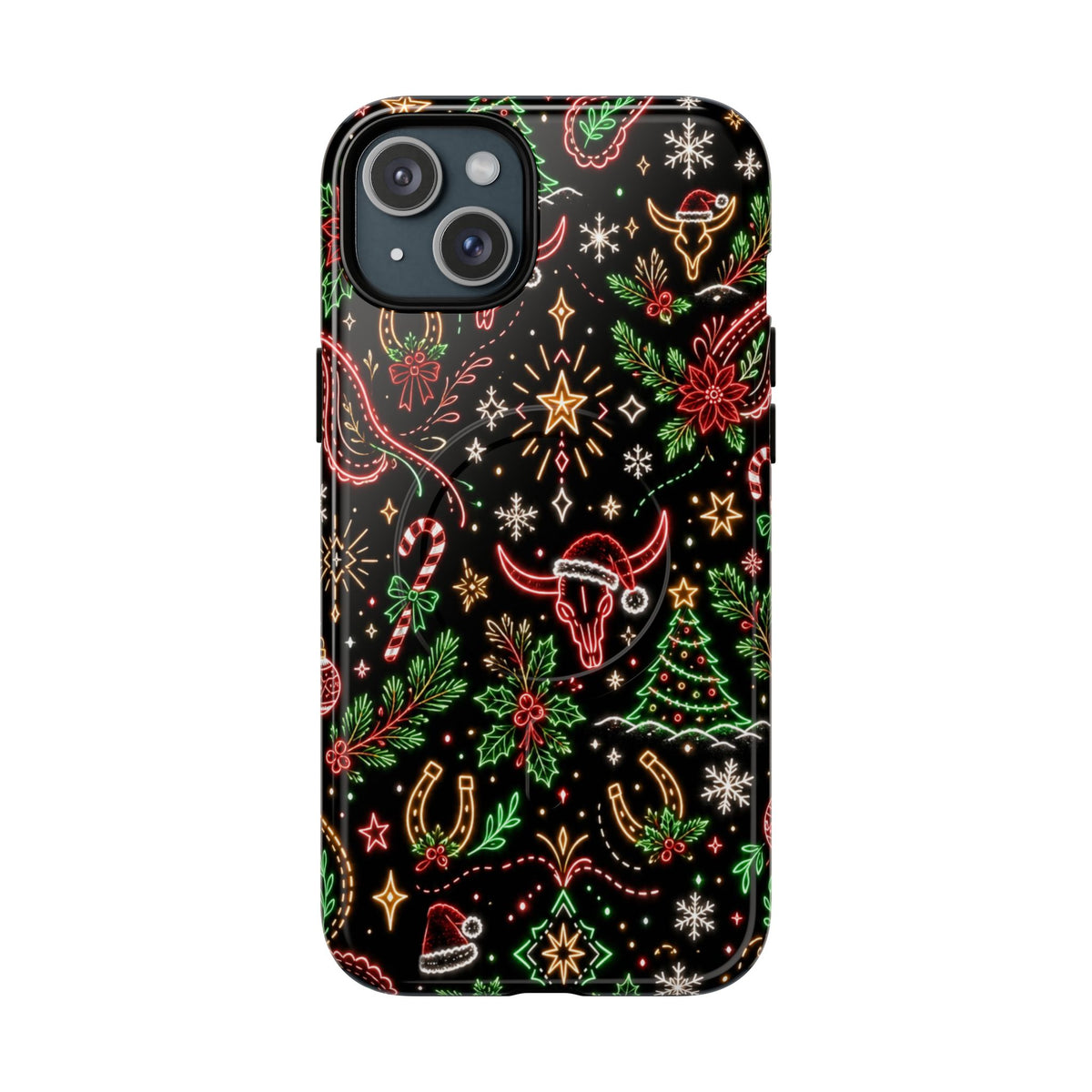 Neon Christmas Skulls Magnetic Case