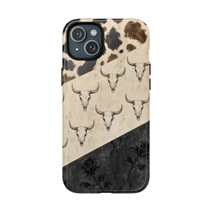 Bull Skull Rose Magnetic Case