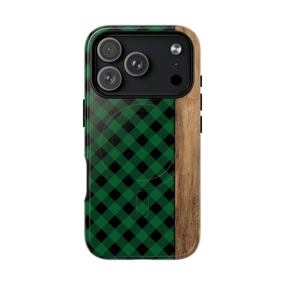 Green Plaid Magnetic Case