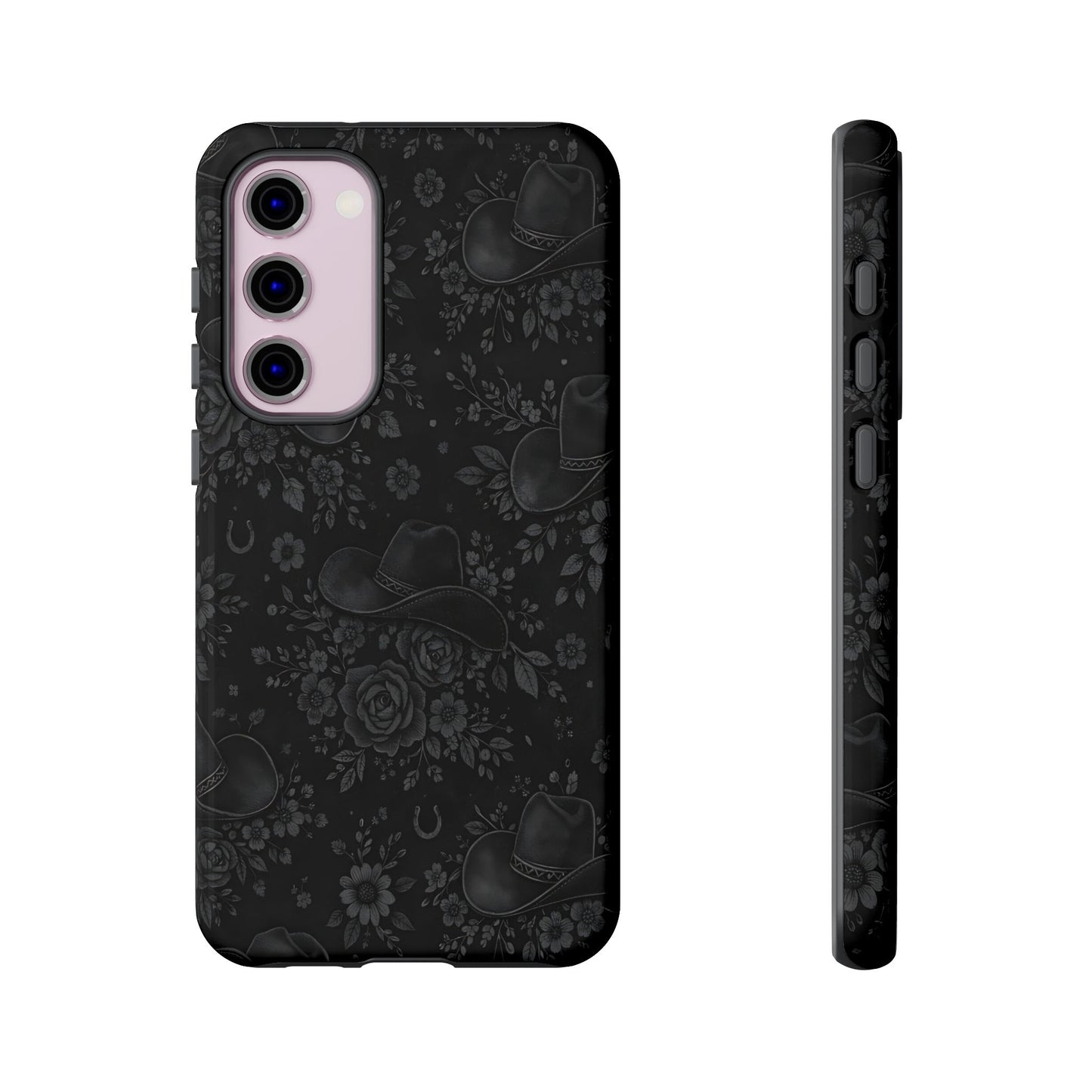 Western Noir Floral Hats Tough Case