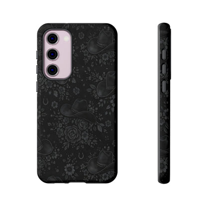 Western Noir Floral Hats Tough Case