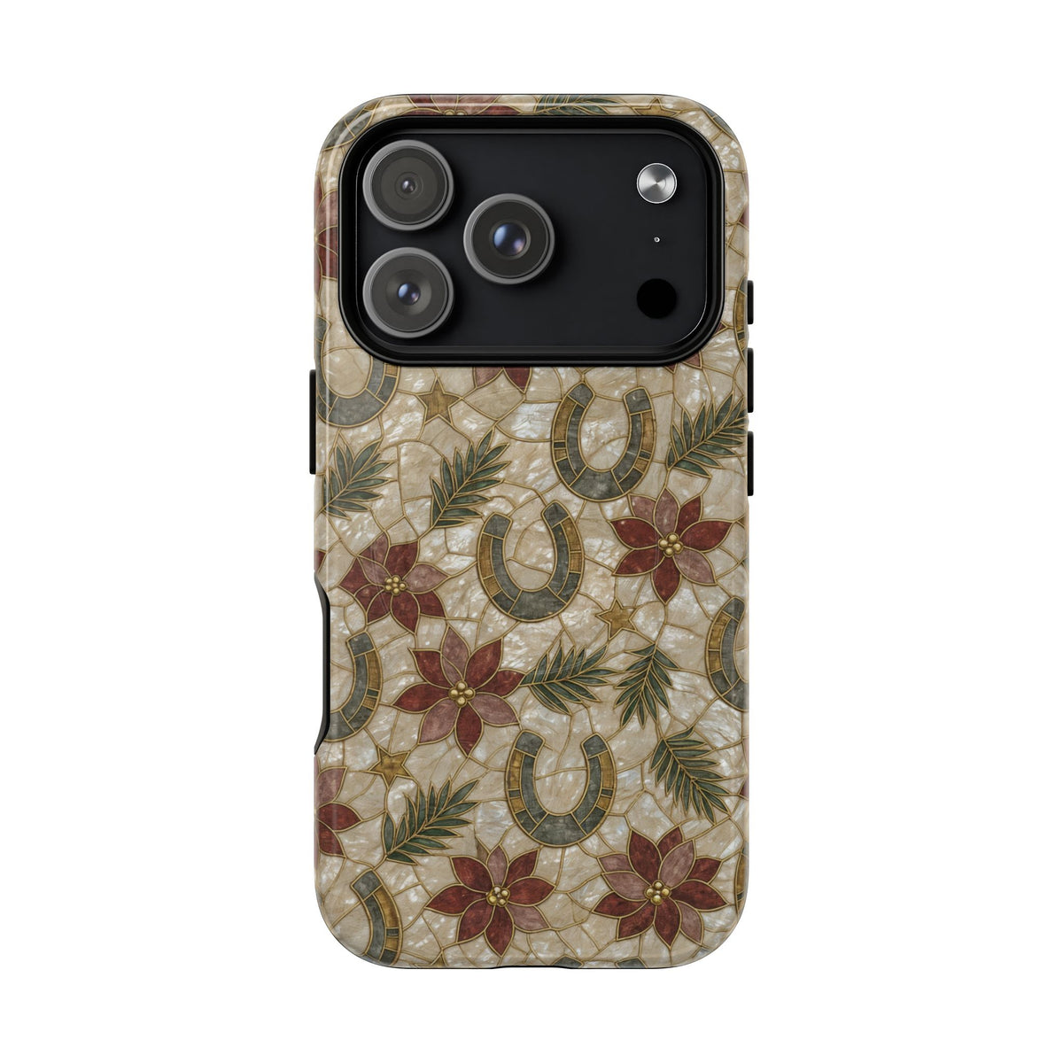 Pearl Horseshoe Poinsettia Magnetic Case