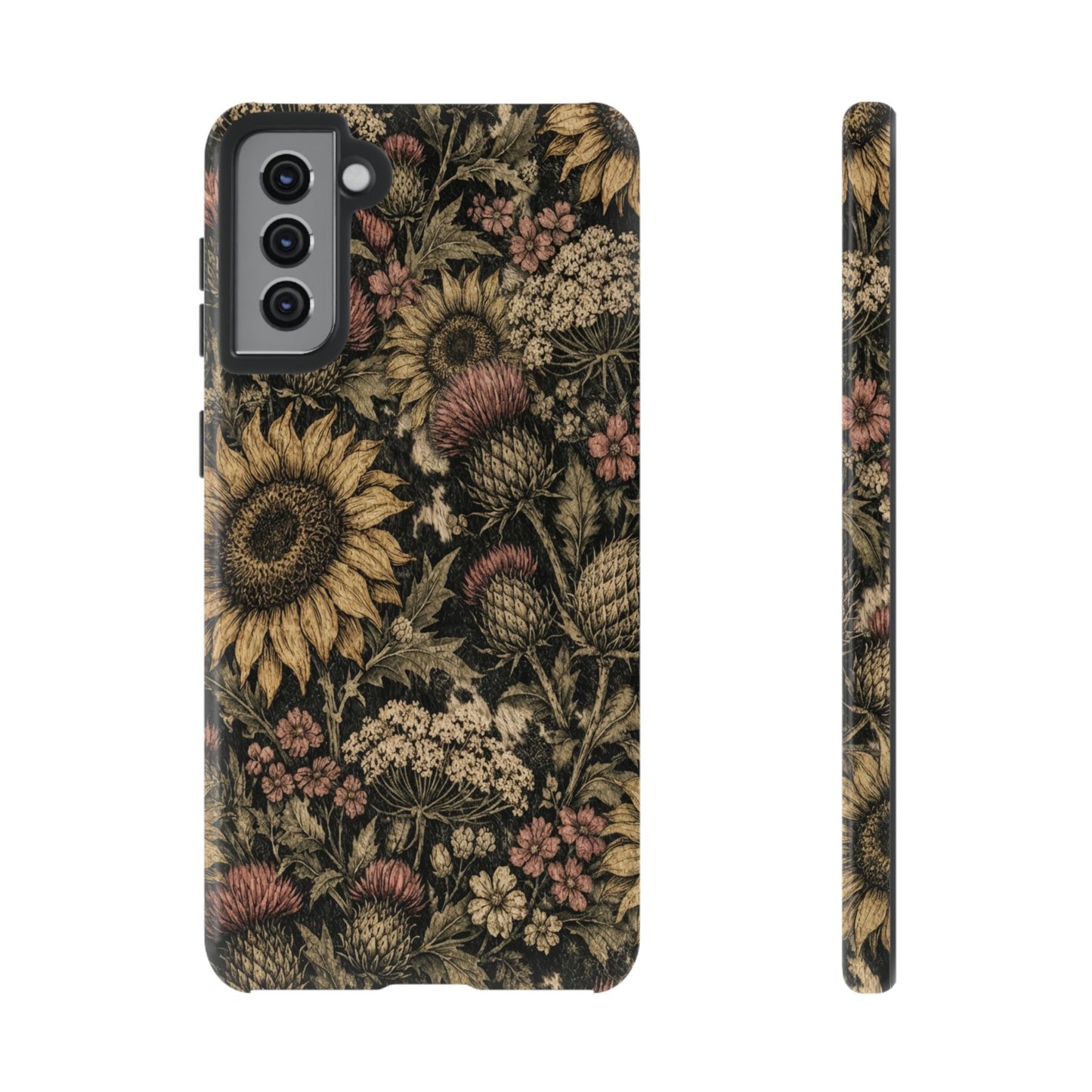 Cowhide Sunflower Thistles Tough Case