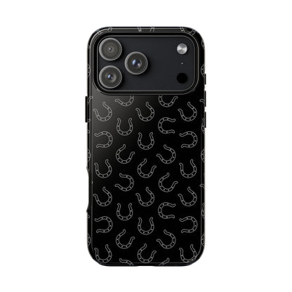 Black Horseshoe Tough Phone Case