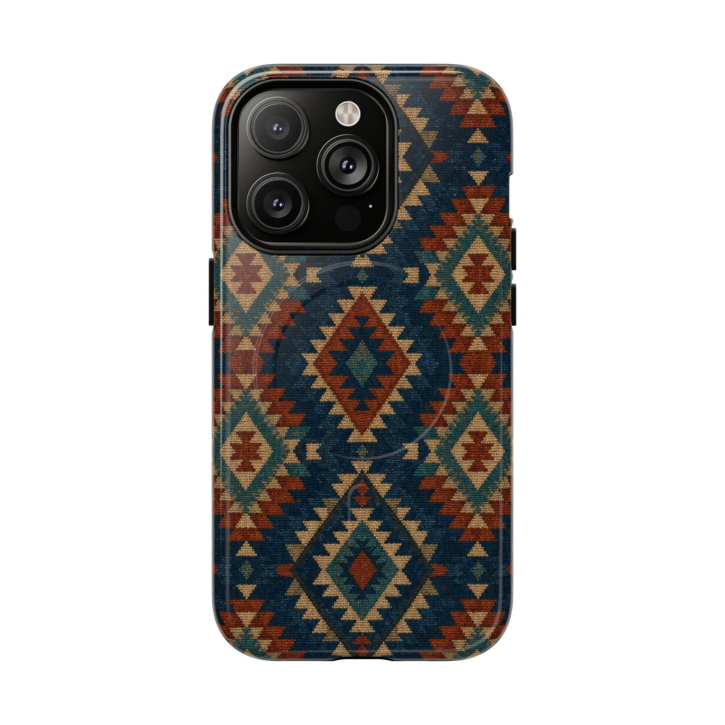 Navy Aztec Magnetic Case