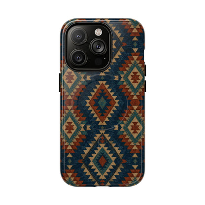 Navy Aztec Magnetic Case