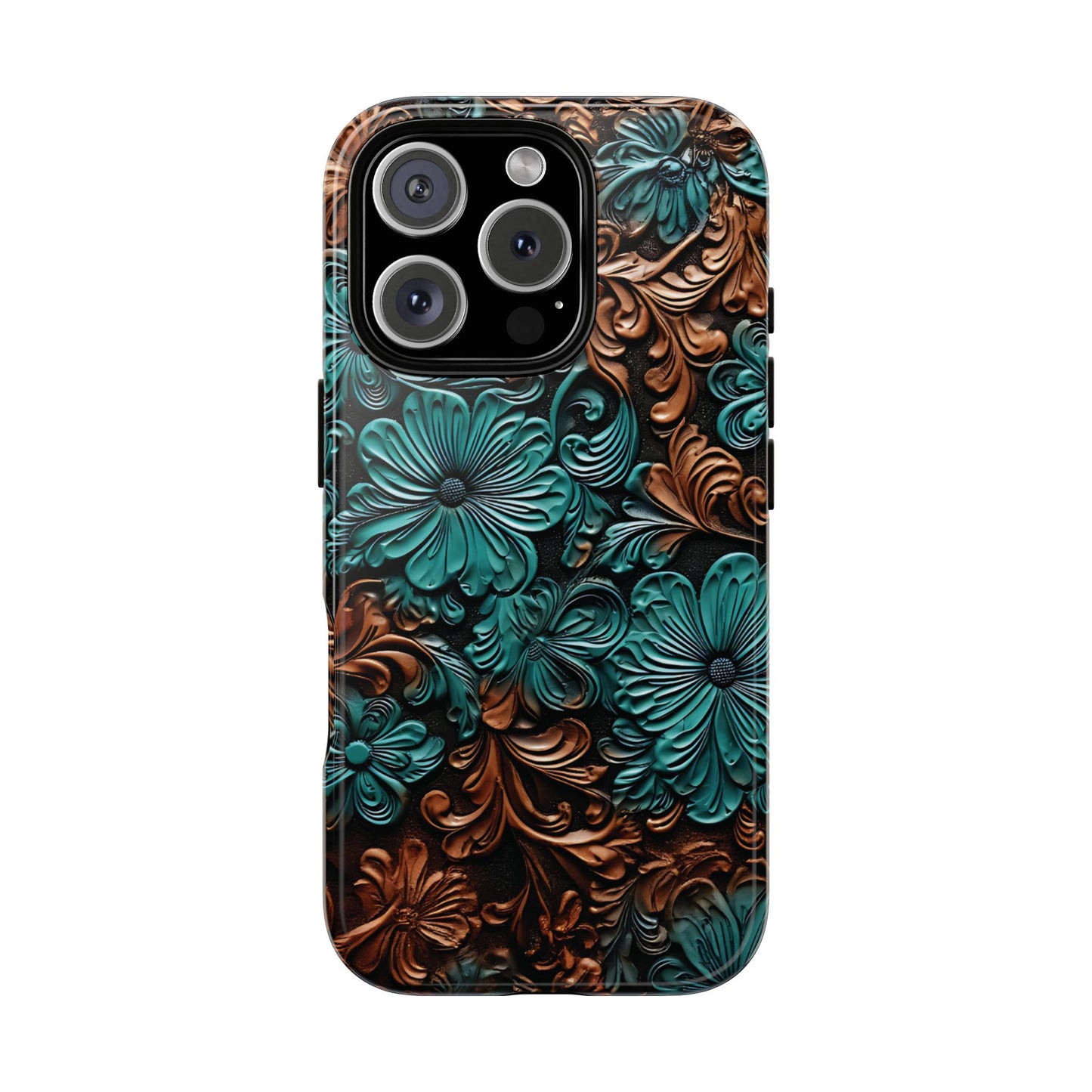 Faux Tooled Floral Tough Case