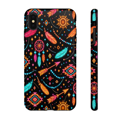 Neon Aztec Feather Tough Case