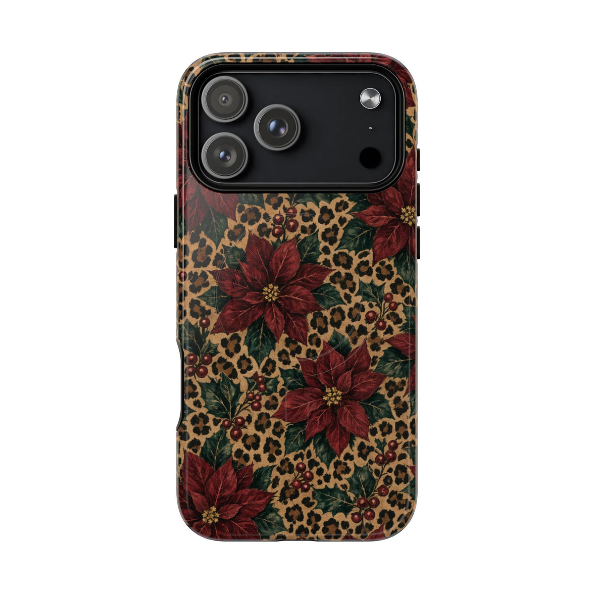 Leopard Poinsettia Magnetic Case