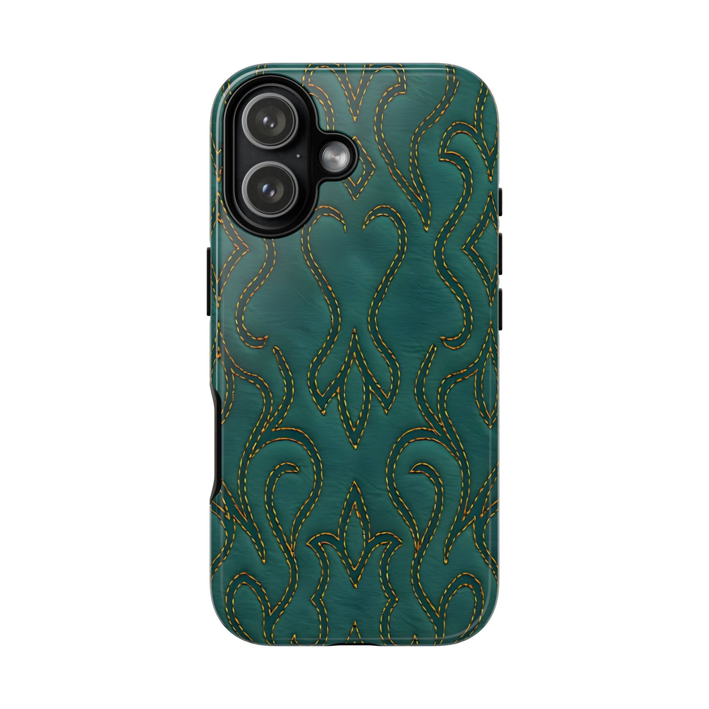 Faux Tooled Teal Stitch Tough Case