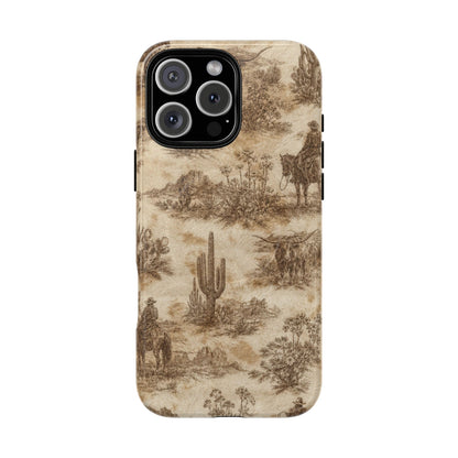 Ivory Cowhide Toile Magnetic Case