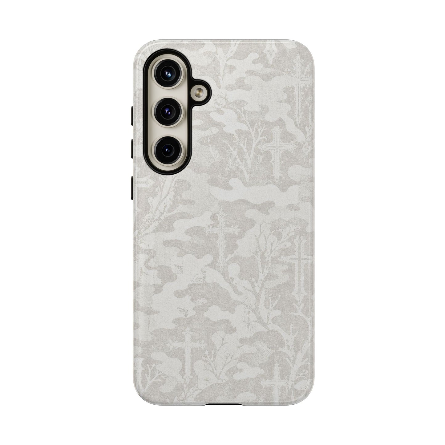 White Camo Cross Tough Case