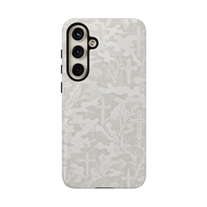 White Camo Cross Tough Case