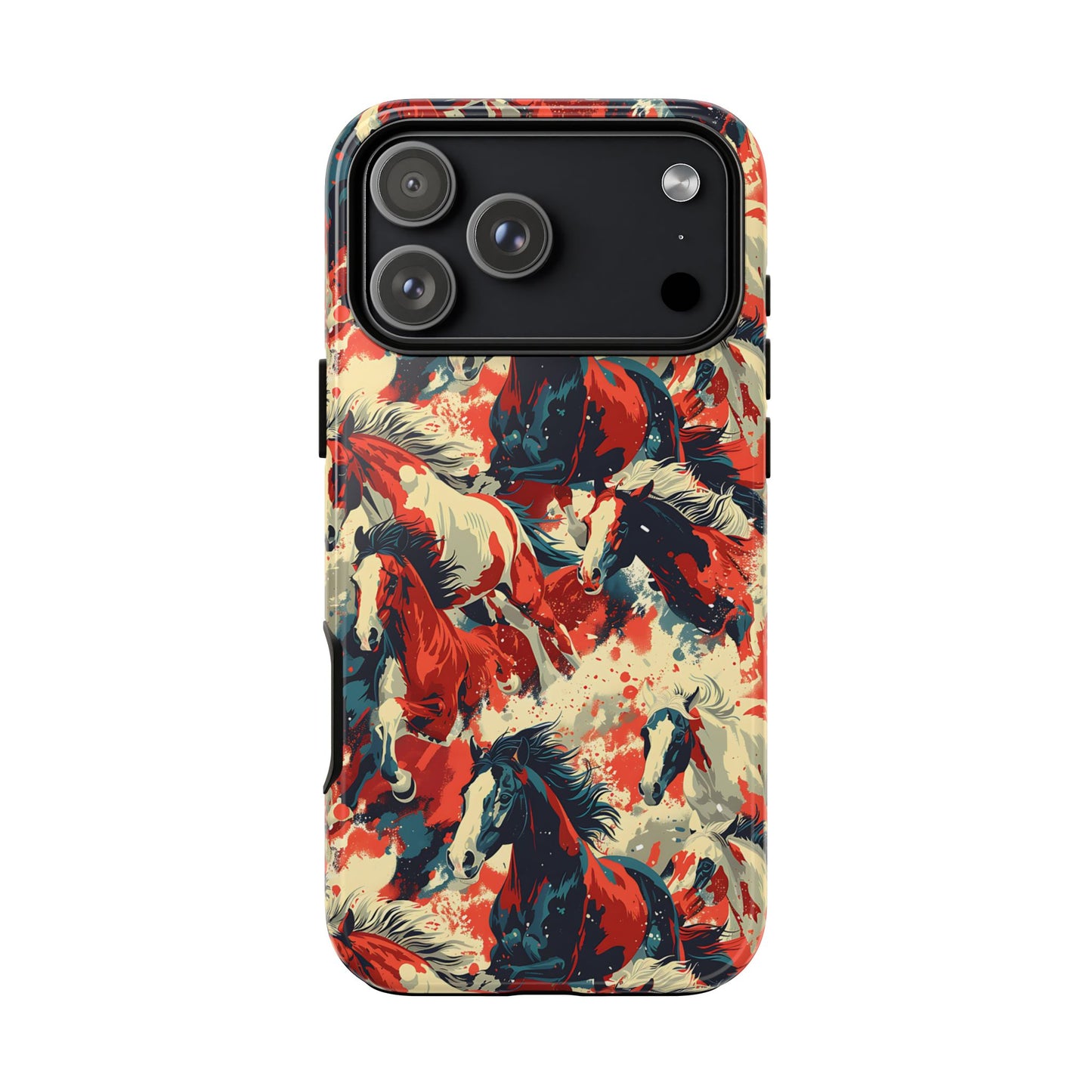 Red White Blue Horses Tough Phone Case
