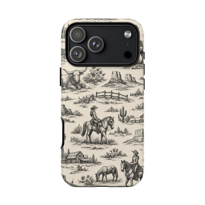 Western Toile Black Tough Case
