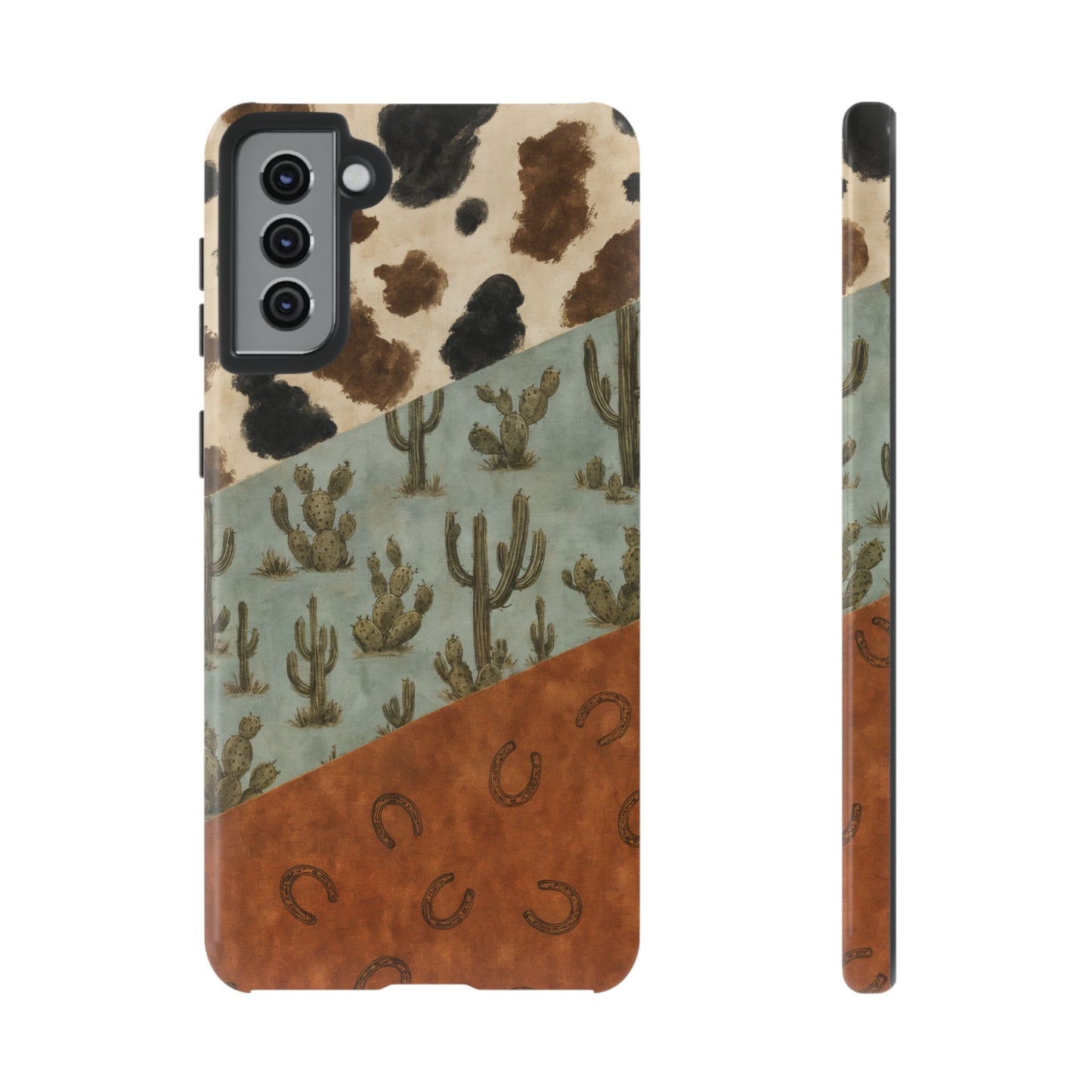 Cowhide Turquoise Cactus Tough Case