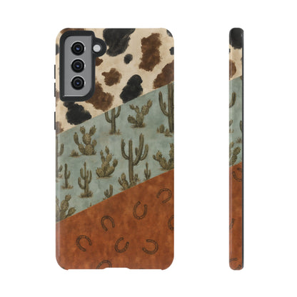 Cowhide Turquoise Cactus Tough Case