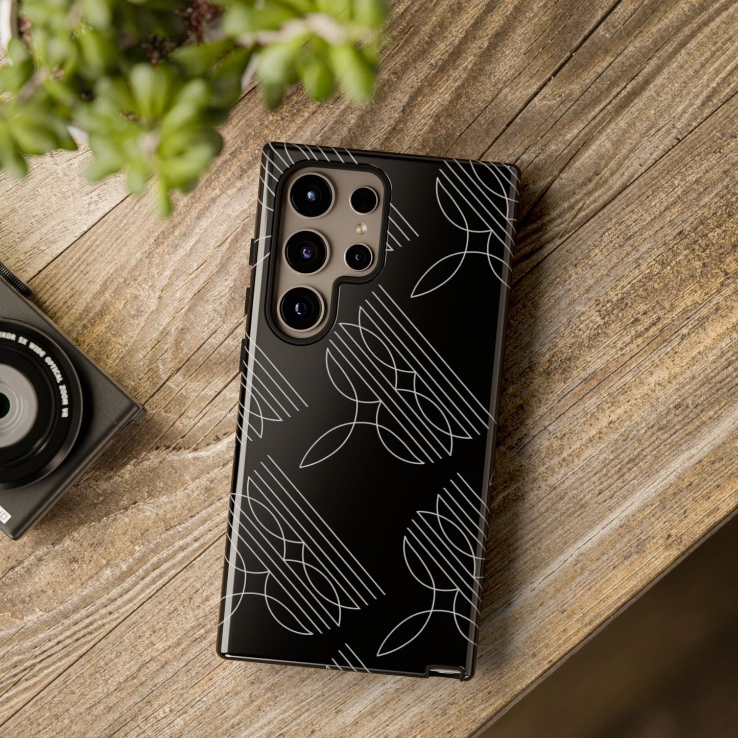 Boot Stitch Pattern Phone Case-Black