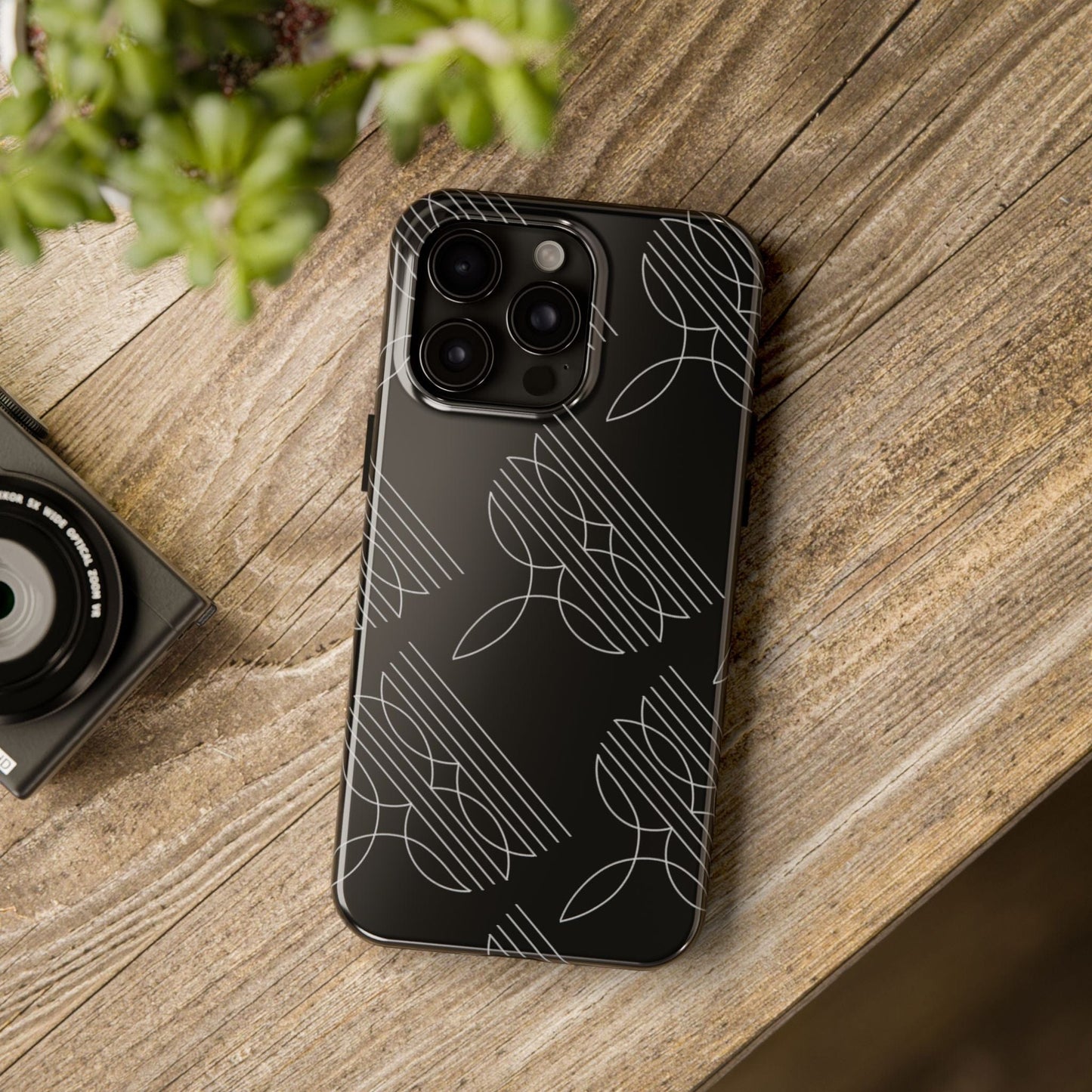 Boot Stitch Pattern Phone Case-Black