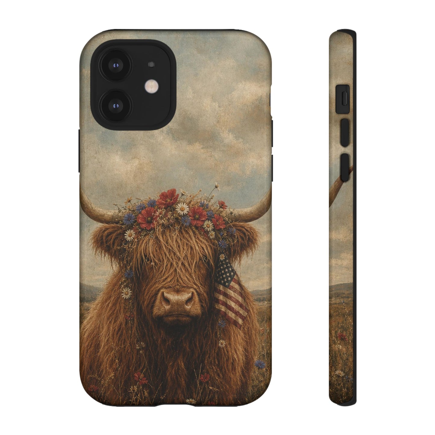 Patriotic Highland Cow Tough Case