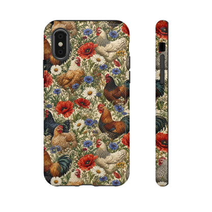 Patriotic Floral Chickens Tough Case